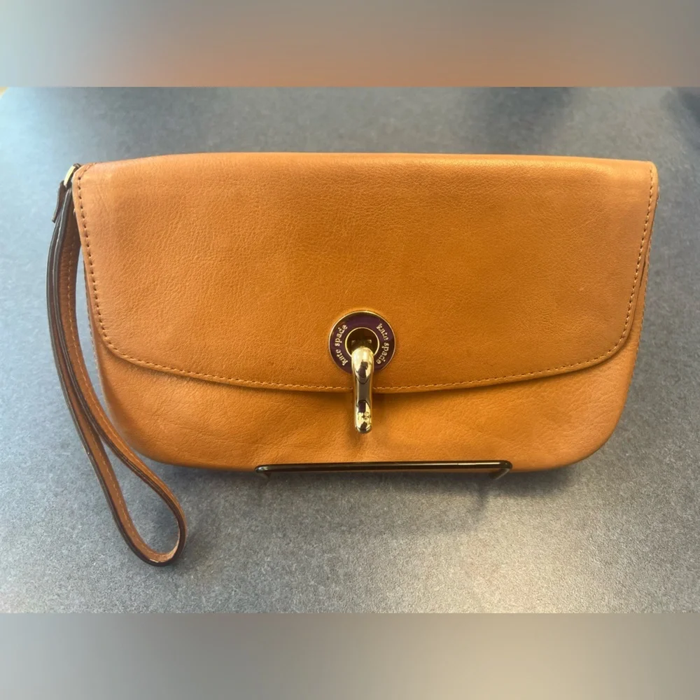 Kate Spade leather clutch with strap